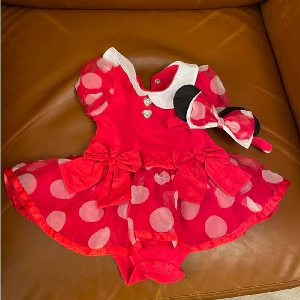 Minnie Mouse Infant 0-3 Month Costume with Headband